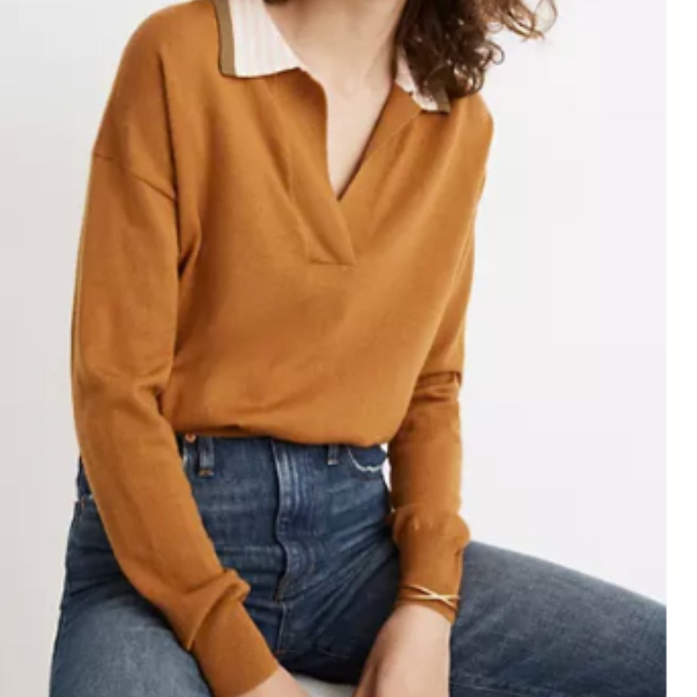 Madewell Colorblock Polo Sweater
